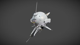 Drone police, device, drone, army, substancepainter, weapon, low-poly, asset, game, 3dsmax, art, lowpoly, sci-fi, gameasset, war