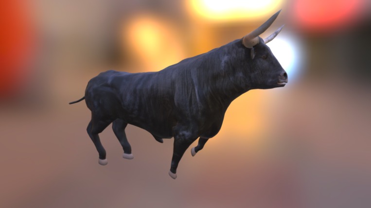Риг и анимация бегущего быка - Running bull - 3D model by Nimorich 3d model