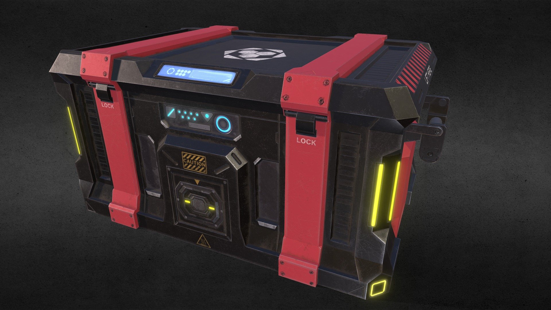 an futuristic sci-fi storage crate of my own design inorder to practice hard surface modeling 3d model