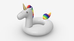 Pool float unicorn unicorn, white, happy, fun, fashion, float, pool, summer, inflatable, water, beach, beautiful, relax, swim, vacation, leisure, 3d, pbr, ring, sea