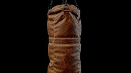 Punching Bag leather, realtime, bag, realistic, punching, game-ready, low-poly, asset, pbr