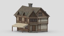 Medieval Building 01 Low Poly PBR Realistic