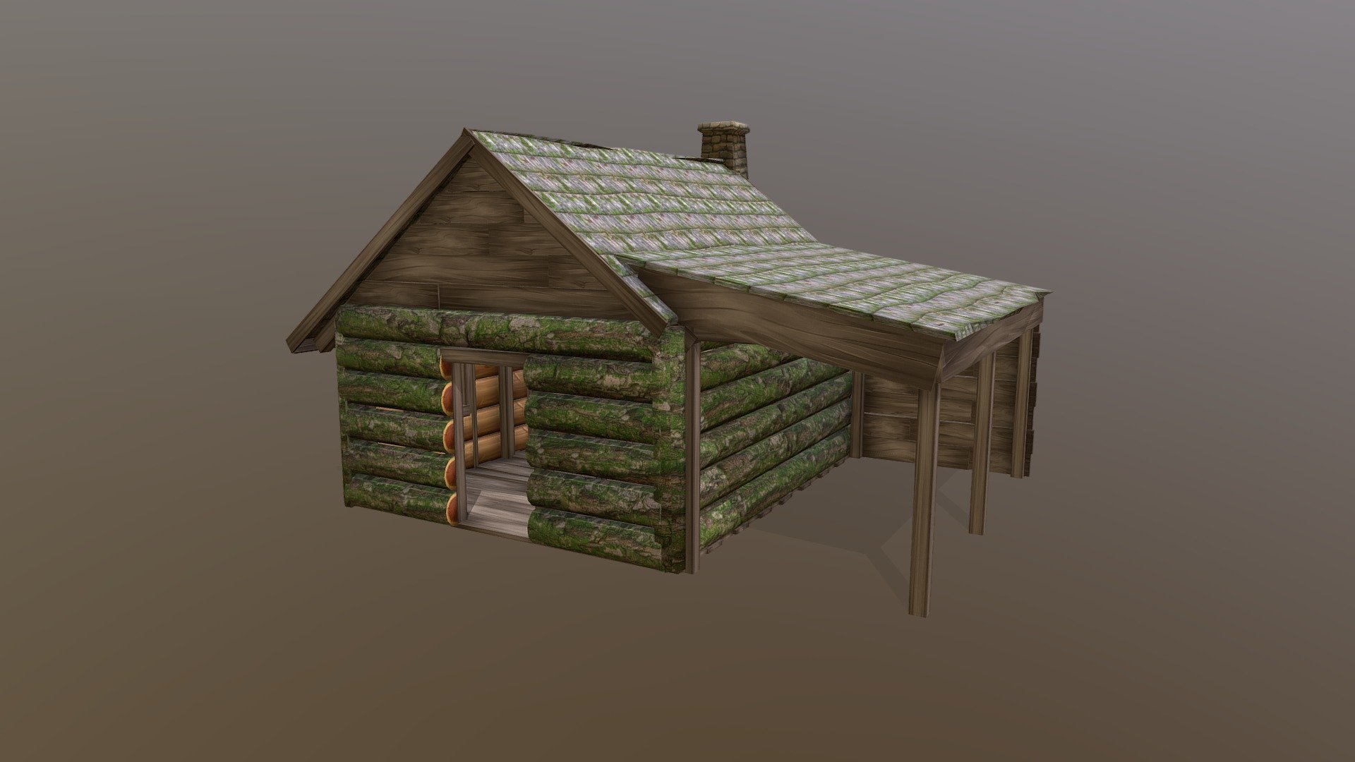wooden cabin with simple interior with uv corrected and all textured - Log Cabin - Download Free 3D model by Luis Gustavo (@Luissantos2) 3d model