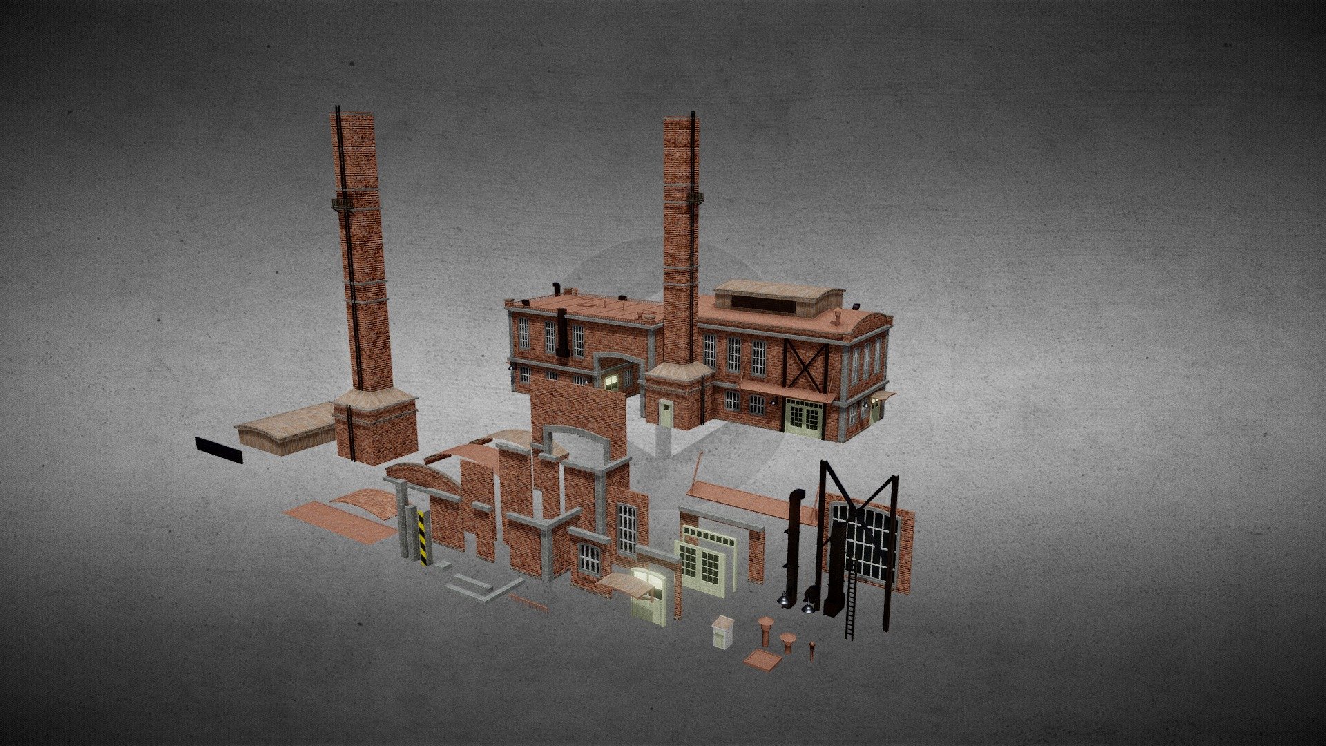 Vintage 1950/60 Industrial Factory game ready

This asset is part of a mesh group called Vintage Industrial asset Pack 1950/60 - Factory Modular Vintage Industrial - Buy Royalty Free 3D model by DavidePrestino 3d model