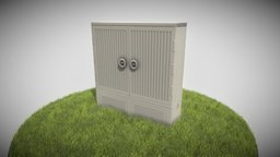 Cable Distribution Cabinet 1 exterior, box, cable-box, blender3d-modeling, 3dhaupt, street-furniture, software-service-john-gmbh, street-props, low-poly, pbr, 1, cable-distribution, cable-distribution-cabinet