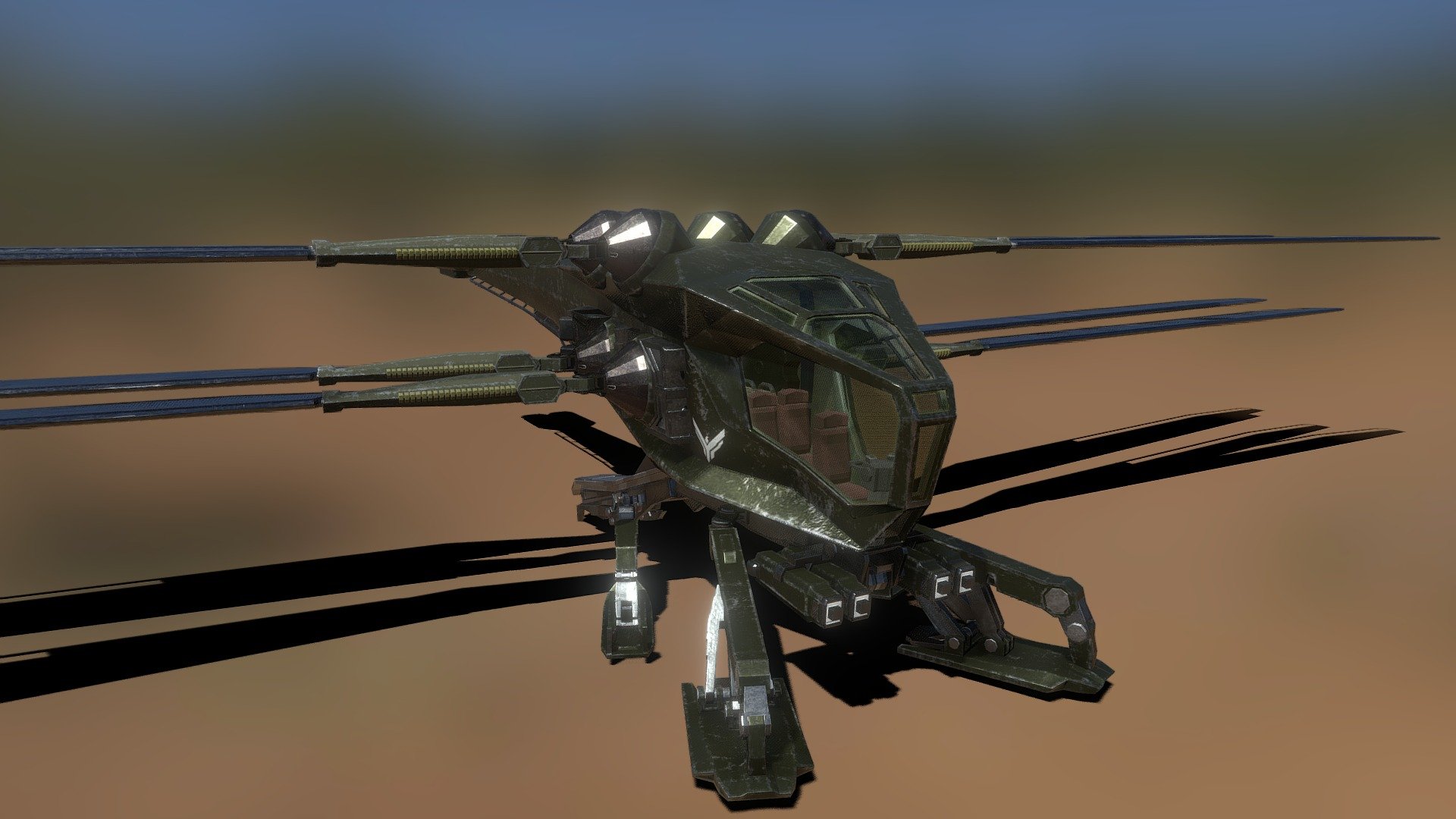 Ornithopter from the 2021 movie adaptation of the book dune - Atreides Ornithopter - 3D model by narchl 3d model