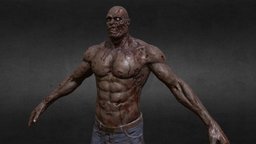Zombie Giant huge, undead, scary, boss, strong, rotten, decayed, wounds, monster, human, horror, zombie