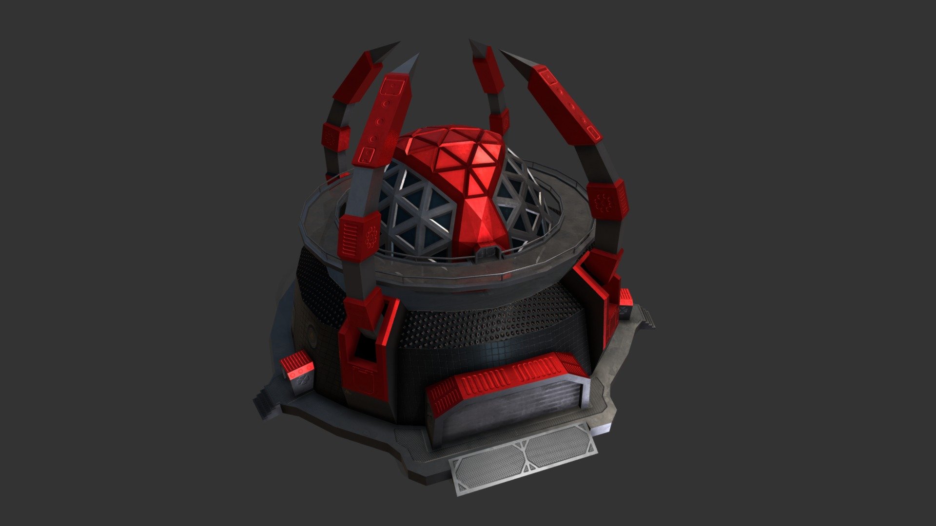 Research dome RTS style low-poly building for any platform 3d model