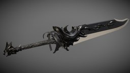 Fantasy two handed sword two-handed, fantasyweapon, two-handed-sword, substancepainter, sword, stylized, fantasy