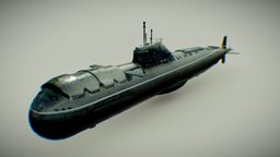 K-222 Soviet Submarine nuclear, soviet, vessel, russian, combat, lowpoly, submarine