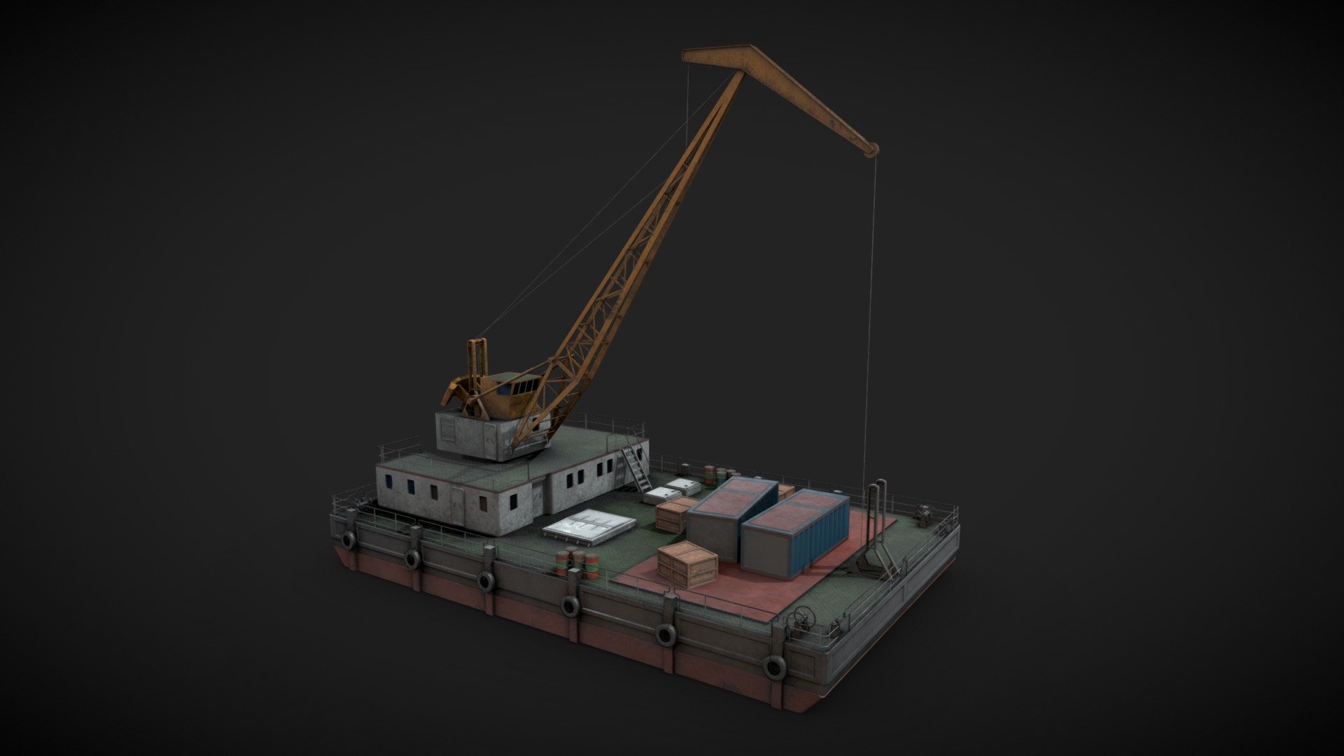 Crane vessel for industrial visualizations 

4k PNG PBR textures included 

Non overlapped UVs 3d model