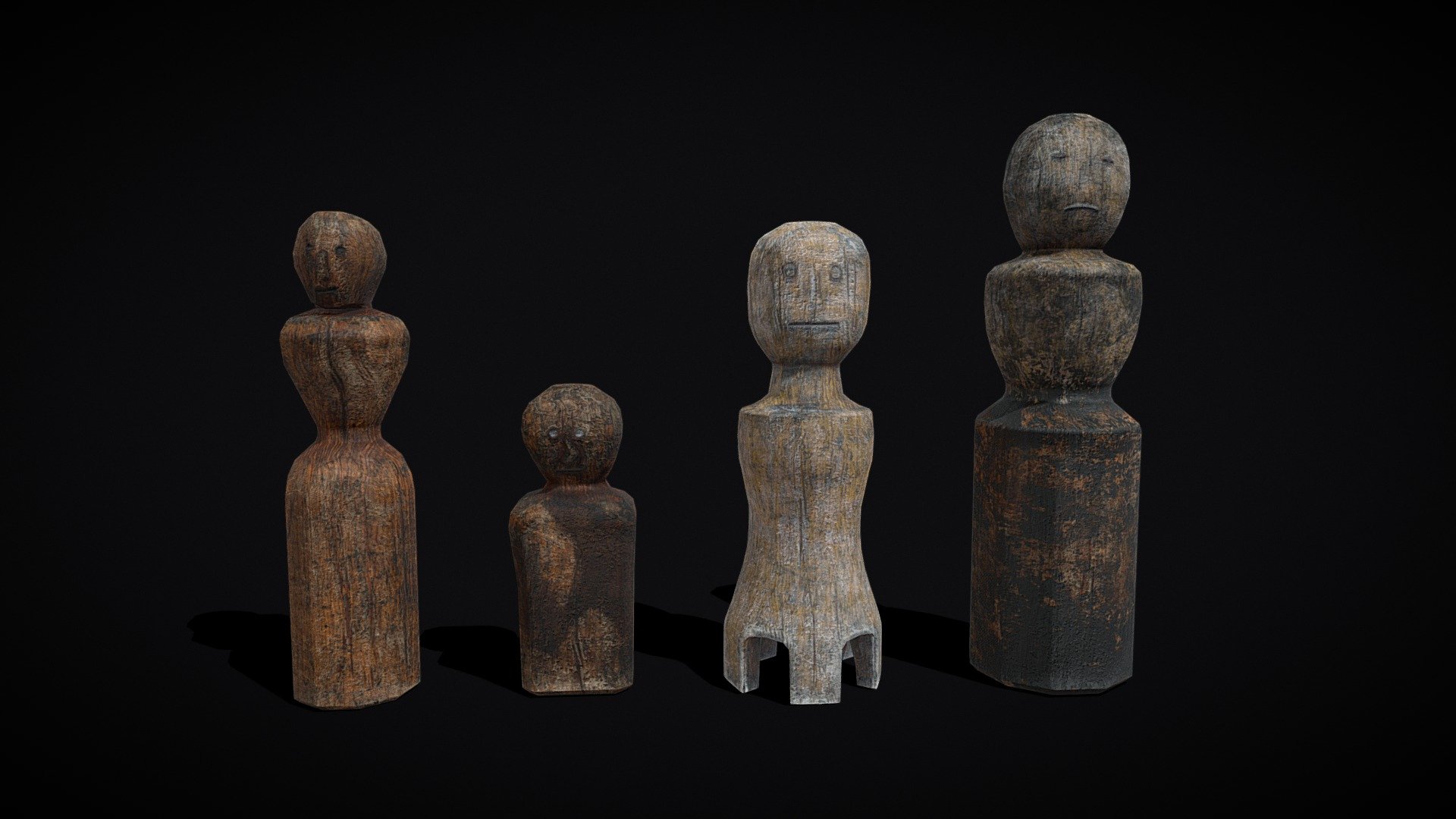 Old Wooden Dolls
VR / AR / Low-poly
PBR approved
Geometry Polygon mesh
Polygons 1,895
Vertices 1,885
Textures 4K PNG
Materials 1 - Old Wooden Dolls - Buy Royalty Free 3D model by GetDeadEntertainment 3d model