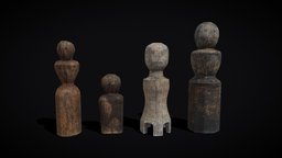 Old Wooden Dolls