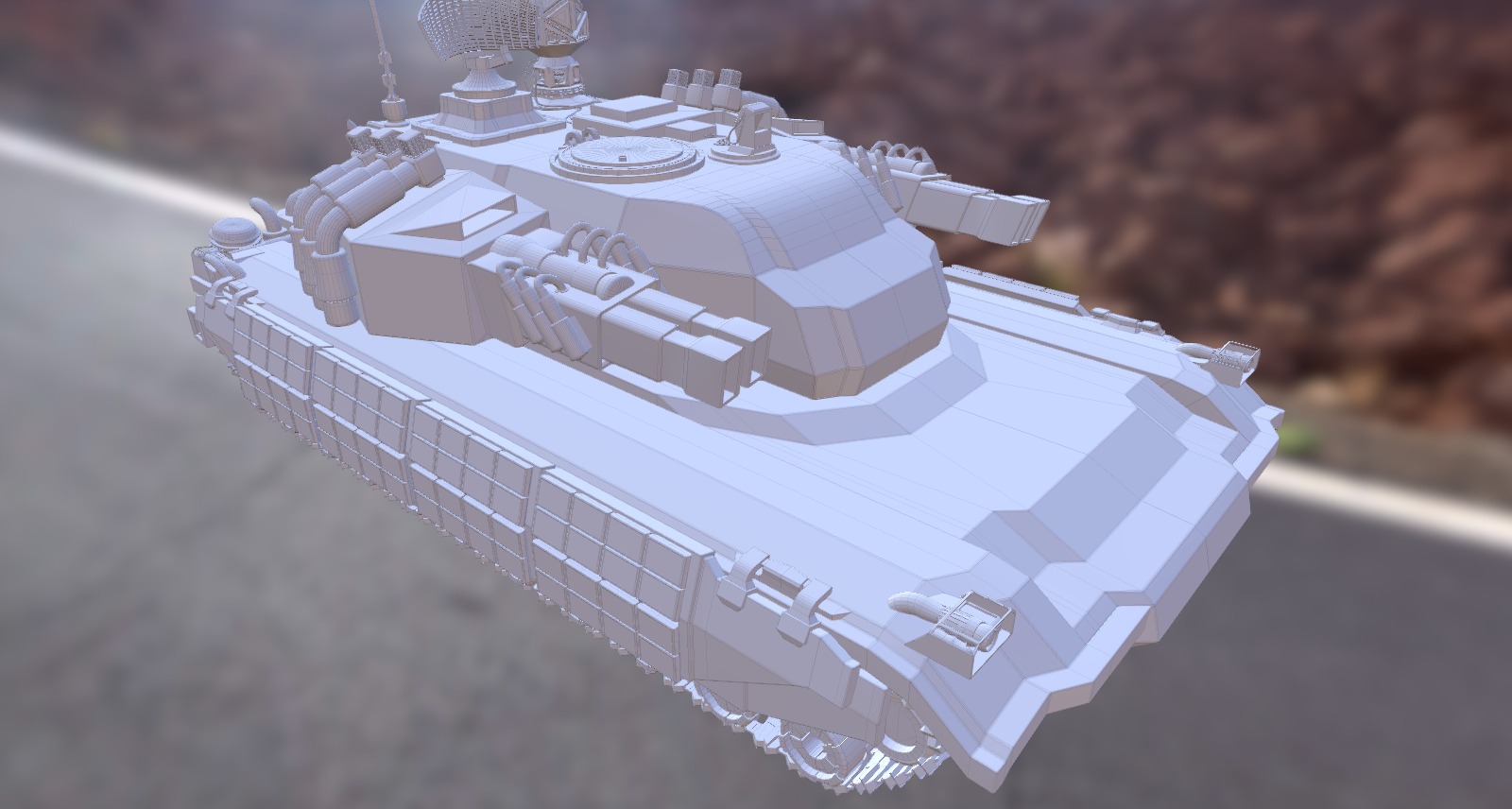 A light armored tank with an Anti-Air Turret 3d model