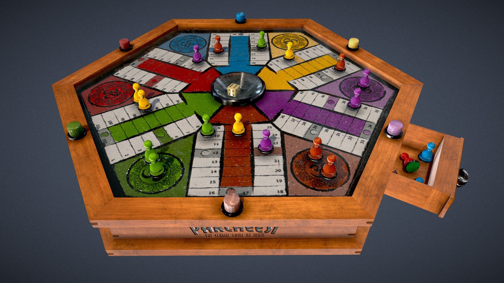 Indian Parcheesi Made in 3Ds Max, Substance Painter, Photoshop &amp; Illustrator. 
Thanks for Watching!! - Indian Parcheesi - 3D model by Korax254 (@Tonifo254) 3d model
