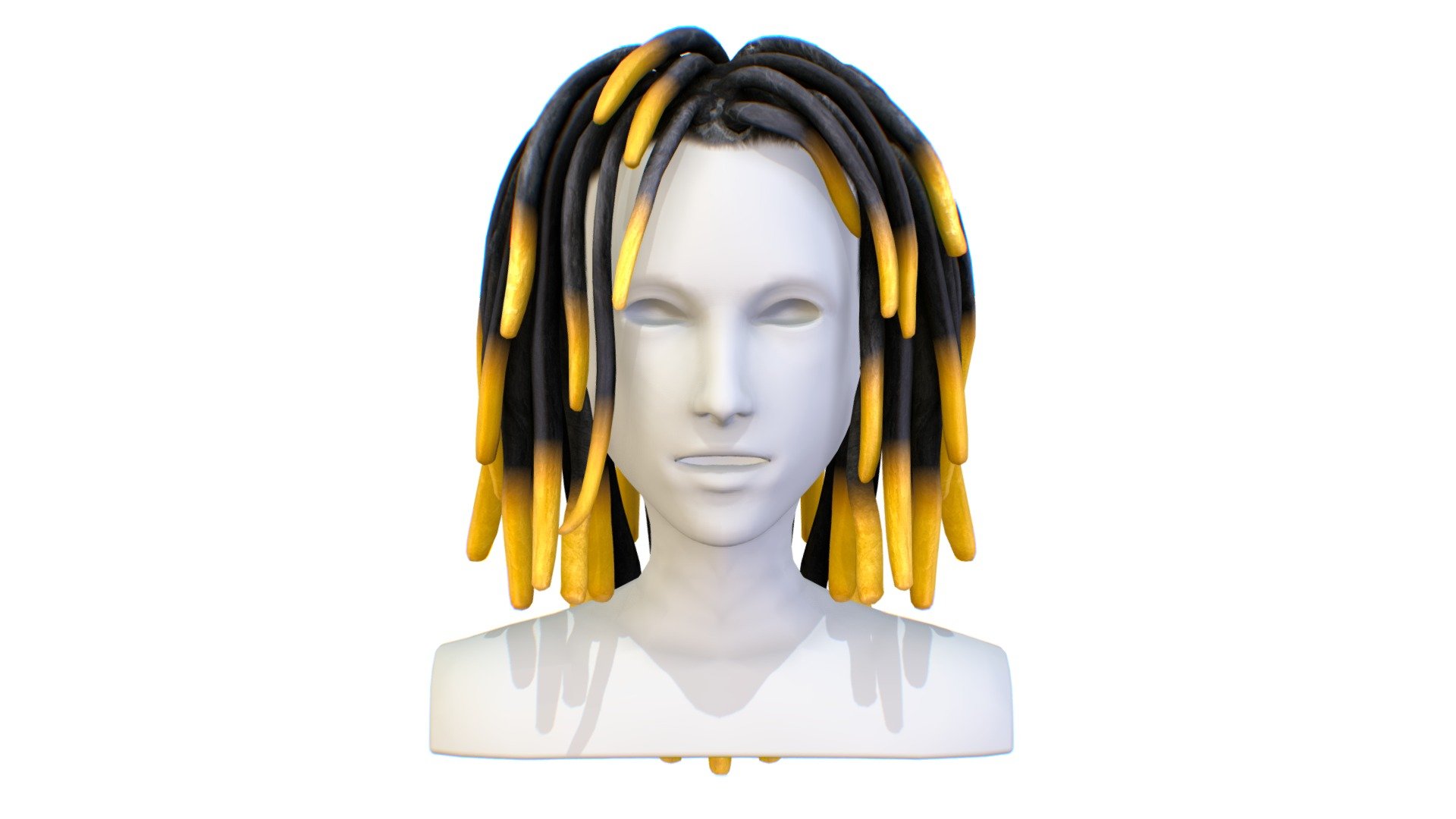 Hairstyle Dreadlocks Black yellow - Hairstyle Dreadlocks Black yellow - Buy Royalty Free 3D model by Oleg Shuldiakov (@olegshuldiakov) 3d model
