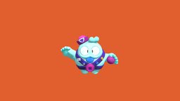 Posed Squeak Cartoon Style Brawl Stars style, pose, cell, charakter, posed, stars, brawl, supercell, bea, squeak, cartoon, blender, super, brawlstars