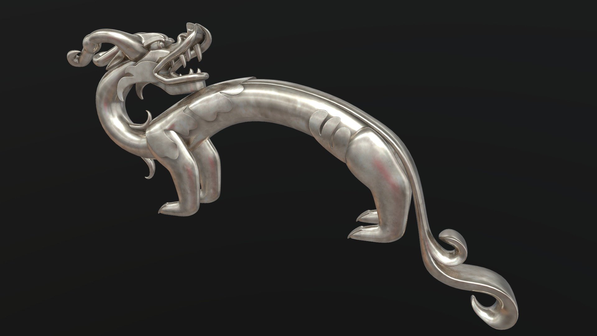 3D reconstruction of a silver dragon found in the Hunnic capital of 龍城 Lóngchéng 3d model