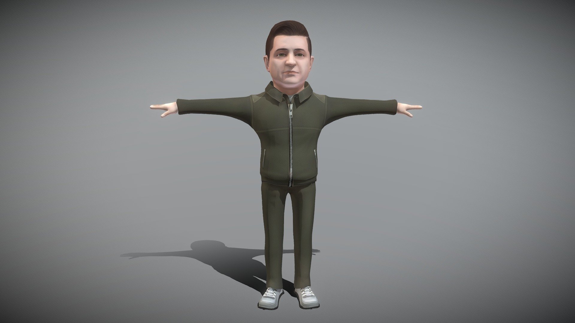 Volodymyr Oleksandrovych Zelenskyy is a Ukrainian politician and former comedian and actor who has served as the sixth and current president of Ukraine since 2019. 

This model contains 10 common character animations such as idle, talking, walking, waving, and runnning. 

If you want this model, please feel free to contact me.

E-mail: sgzxzj13@163.coom - Zelenskyy - 3D model by Jeremy (@jeremyliu48) 3d model