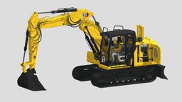CAT 313 Triple Arm new Cabin stl, track, printing, excavator, work, digger, heavy, transport, road, build, mod, loader, obj, mounted, crawler, modding, simulator, tractor, print, machine, 2, farming, printable, tracked, 3d, vehicle, low, poly, 1, engineering, industrial, x-machine