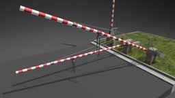 Railroad Barrier 7m (High-Poly)
