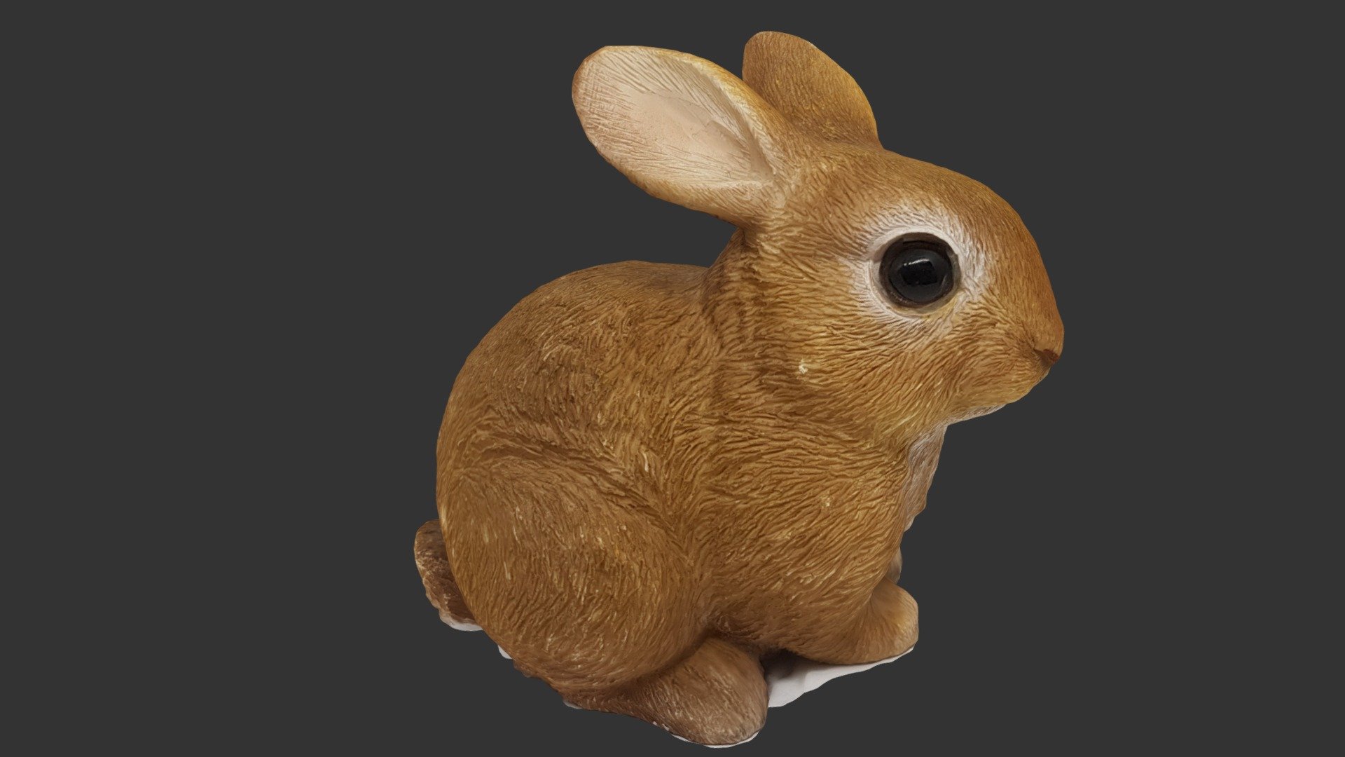 Here is a rustic, ceramic, brown Netherland Dwarf Rabbit 3D model. This was created using Agisoft Photoscan. Its dimensions are 11cm x 7cm x 10.5cm. Photos were taken using a Samsung S8 phone, which has a F1.7 aperture and Pixel size of 1.22-1.4µm. This model was created for ES2802 university class module called GIS and the Earth Systems, a module conducted by the Asian School of Environment at Nanyang Technology University 3d model