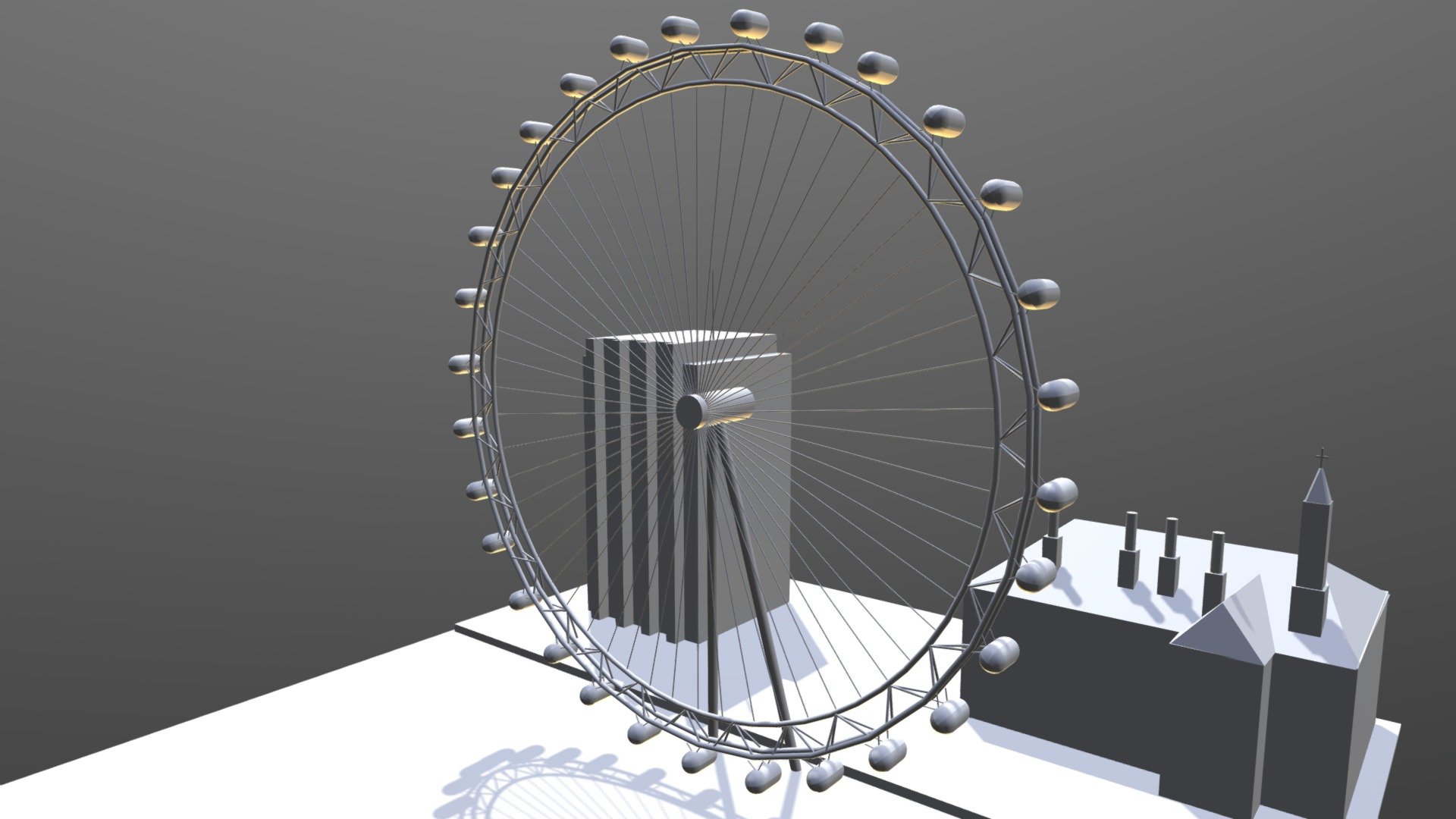 The London Eye model I made only with the wheel rotating. Fun but unnecessary project 3d model