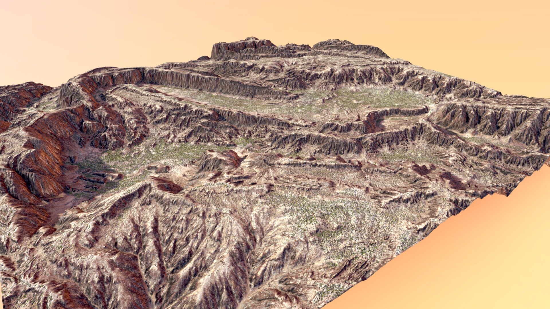 Another quick Gaea landscape session :) Arid winding canyons yo! - Badlands Terrain - Buy Royalty Free 3D model by taber.noble 3d model