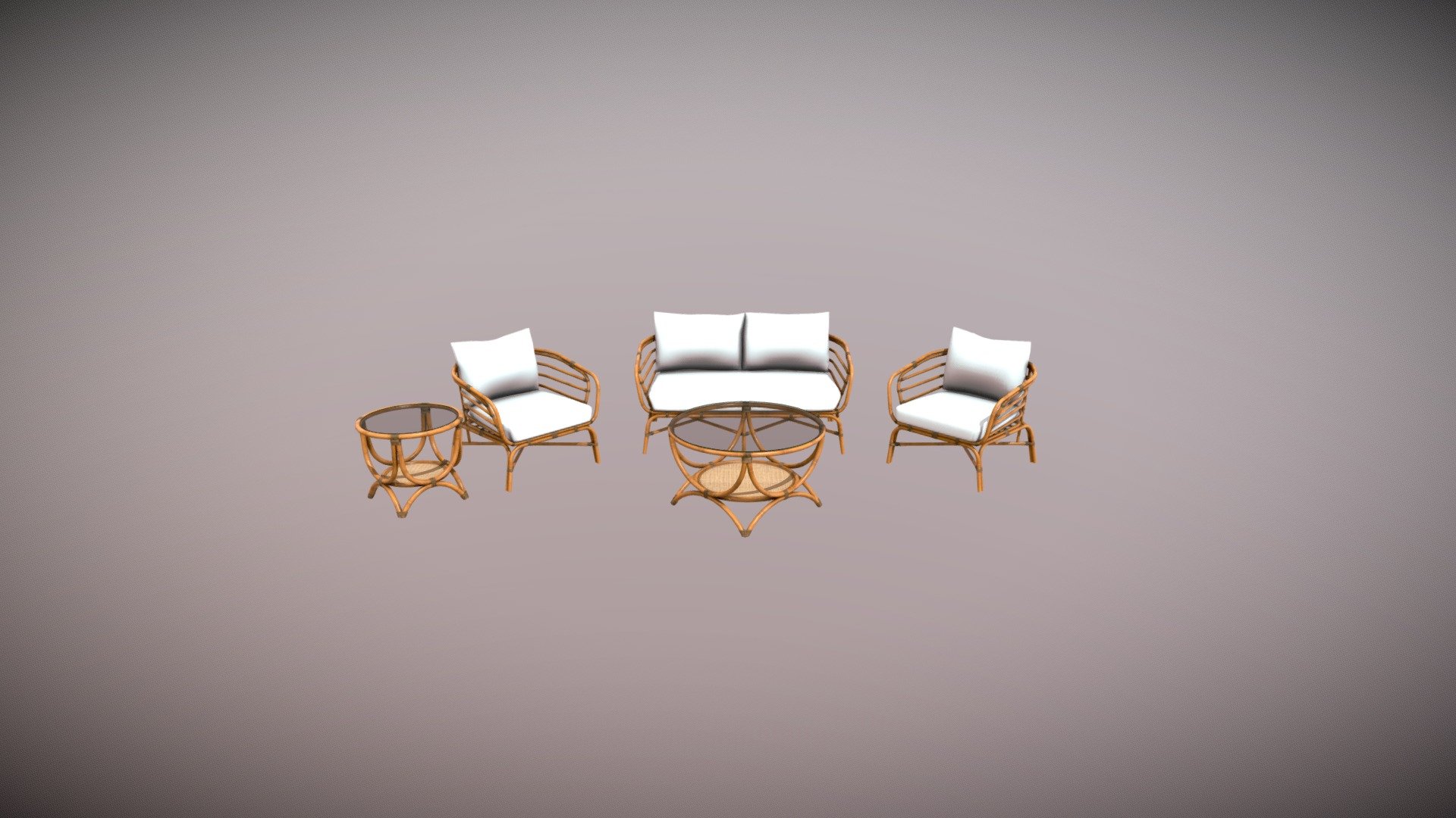 Plantation Outdoor Sofa Set - Plantation Sofa Set - 3D model by 2softgames 3d model
