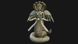 Naga Statue naga, statue, samsara, substancepainter, maya, render, gameart, zbrush, gameready, infinity27