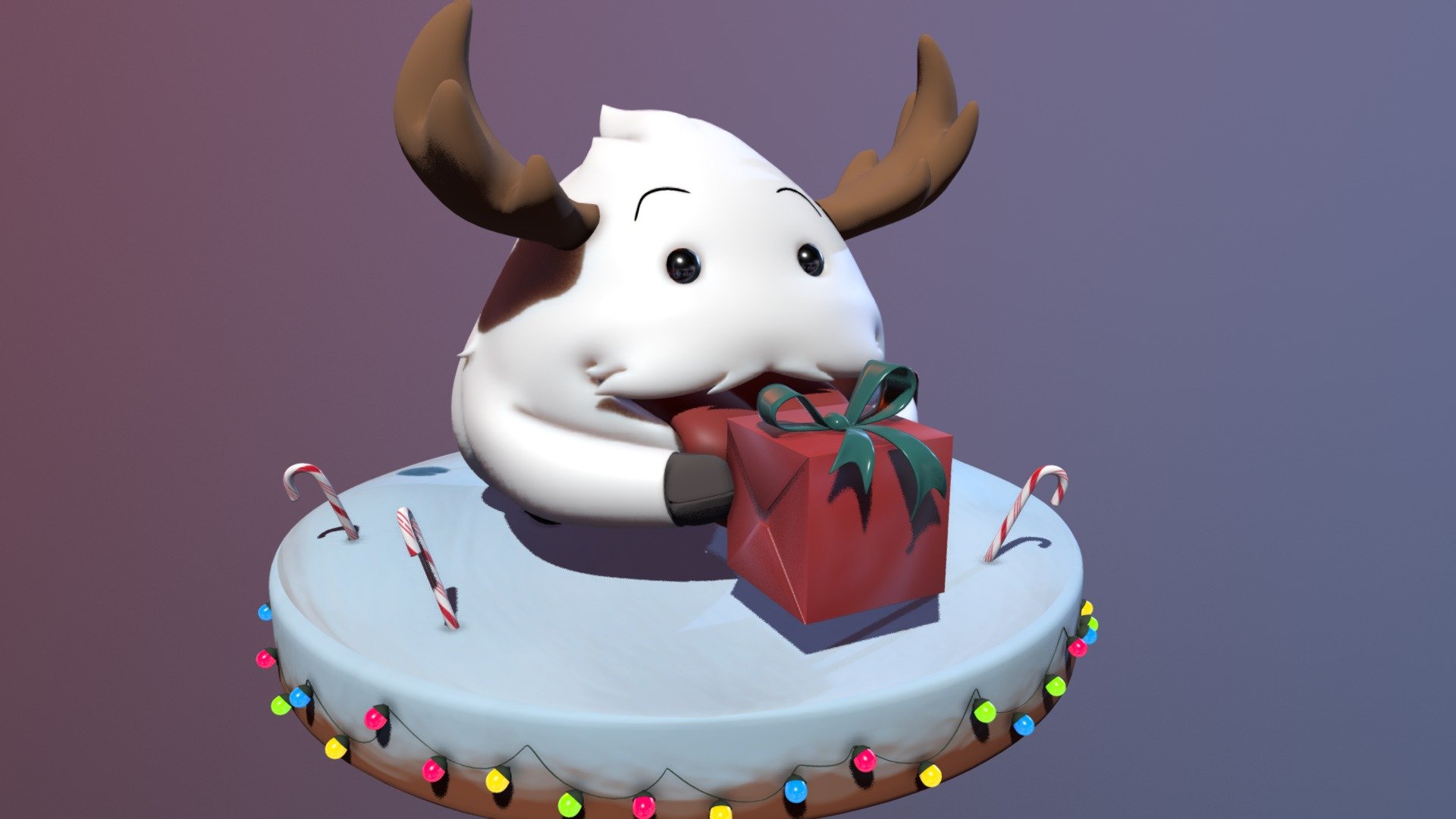 Christmas poro from League of Legends.
This poro appears in the Santa Braum skin of League of Legends.

Made for the weekly challenge at GameDev.tv - Christmas Poro - 3D model by M. Luisa Carrión (@luisacarrion) 3d model