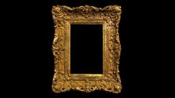 Antique Classic Art Frame frame, exhibit, vintage, decimated, mirror, antique, classic, 512, exhibition, spatial, gallery, museum, old, show, golden, optimized, canvas, hubs, metaverse, webxr, low-poly, art, gold, artbase