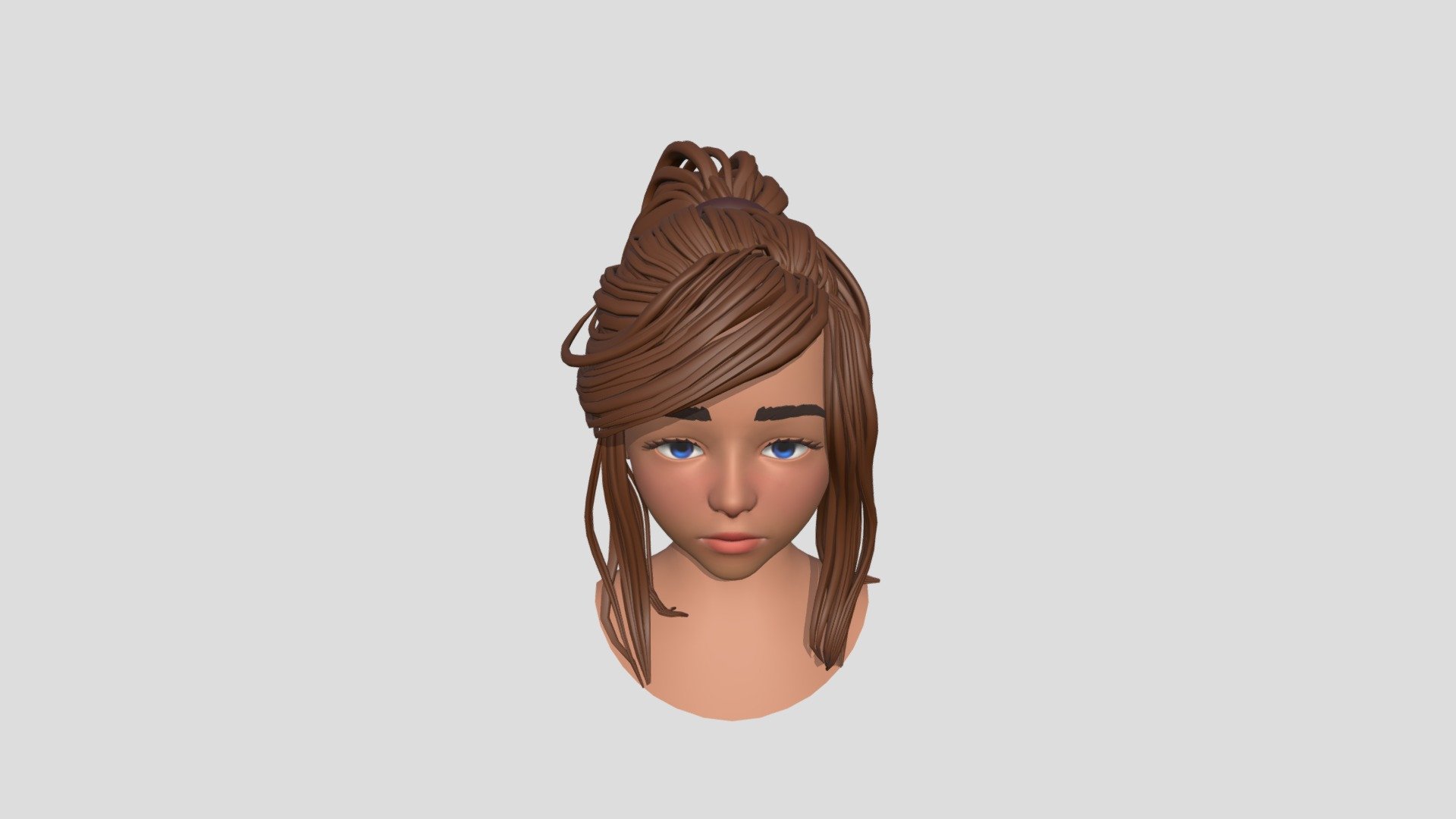 Girl with good face topology - Cute Girl - 3D model by yurareshaet 3d model
