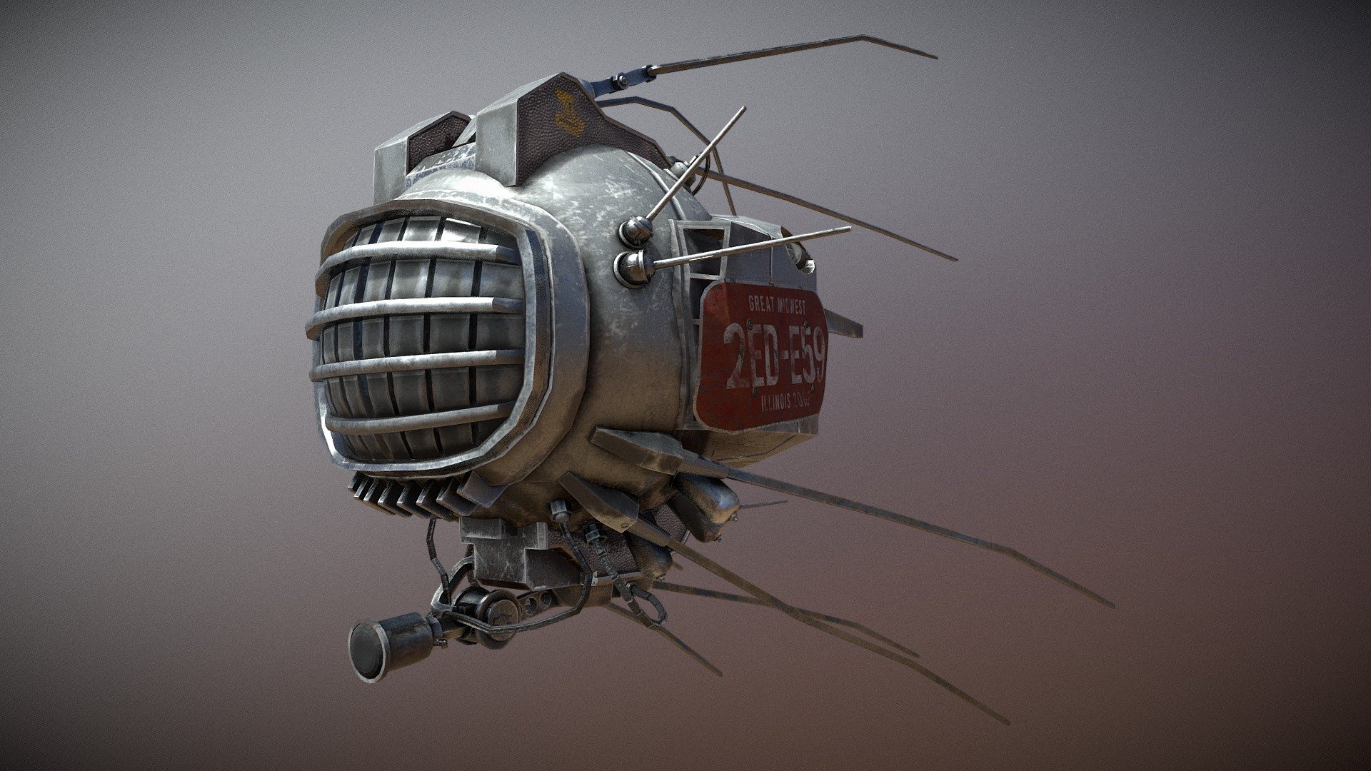 My 3D fanart of ED-E from Fallout New Vegas. Referenced from the FNV trailer and other available sources online, made in Blender and textured in Substance painter - Fallout New Vegas ED-E - 3D model by 504Tuna 3d model