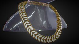 Gold Interlocking Link Chain (Textured Diamonds) body, neck, link, jewelry, unreal, accessories, epic, mod, secondlife, development, ready, daz, realistic, engine, gta5, roblox, sims, cuban, vrchat, metahuman, iclone, reallusion, unity3d, game, pbr, low, poly, fivem