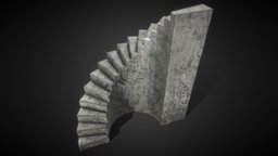 Stone circular stairs castle, ancient, dungeon, gaming, ladder, old, isometric, circular, stair, staircase, game, building, rock