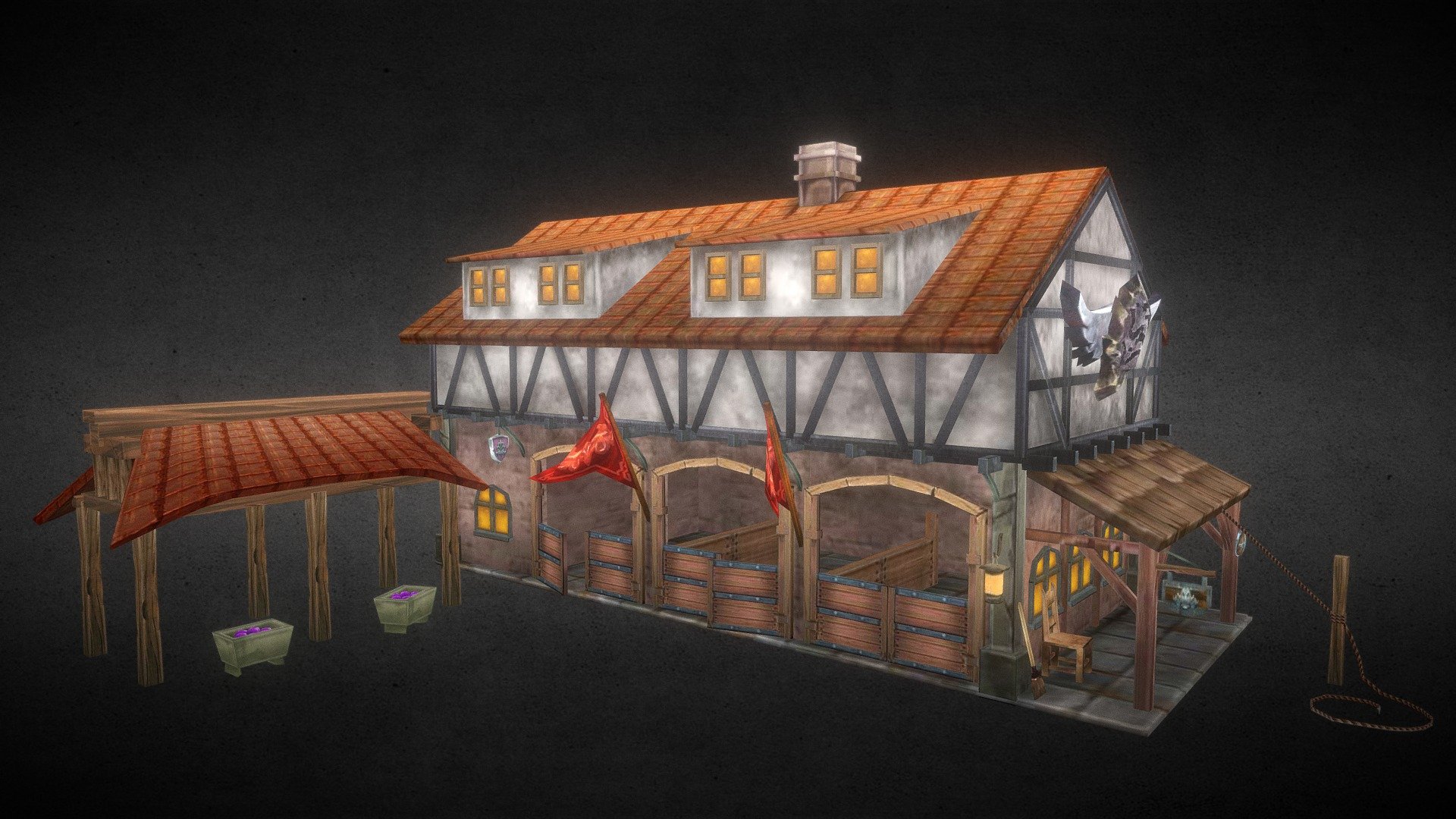 Stable House - 3D model by jokerlittlechung 3d model