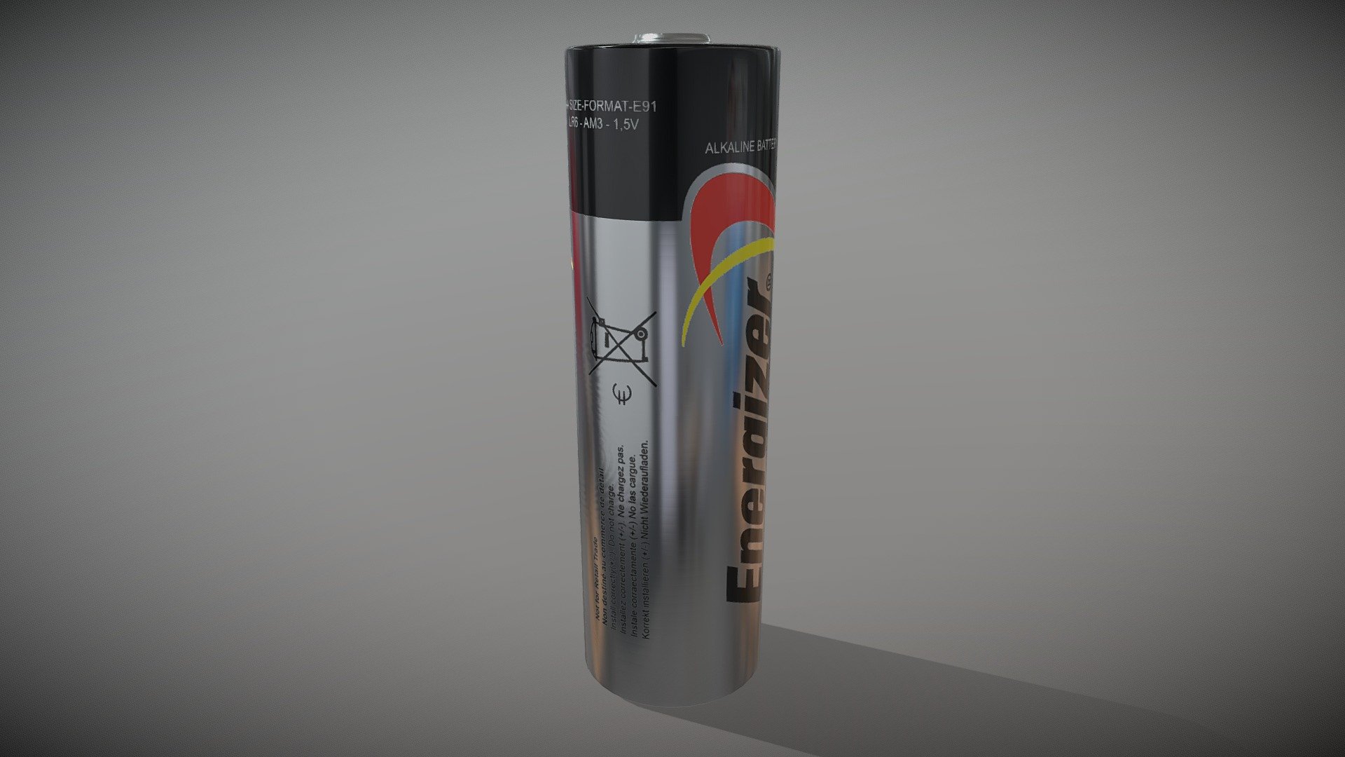 Battery Energizer created few month ago.

PBR Texture composed of 1 set of 2048x2048 px.

Sofware used : 3ds Max - substance-painter - Photoshop - Battery Energizer - 3D model by Arnaud Castex (@HolyNgel) 3d model