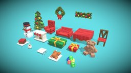 Christmas Furniture Set tree, food, server, custom, assets, club, plugin, item, christmas, furniture, realms, origin, mc, furni, blockbench, habbo, asset, game, minecraft, mcmodels