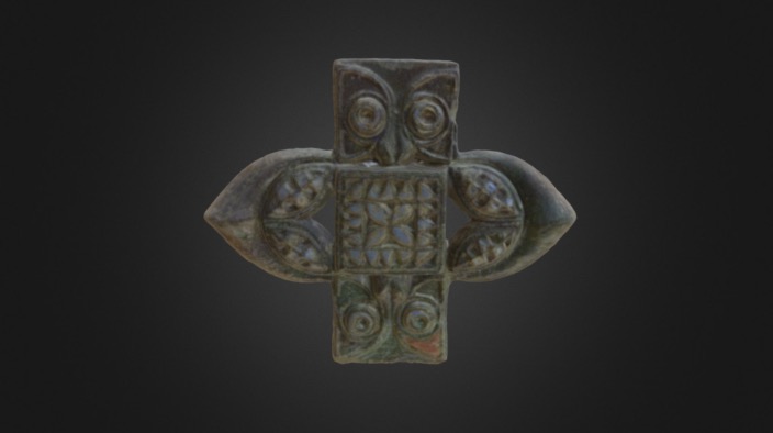 Iron Age enamelled bronze harness mount, early 1st century, found in South Cerney, Gloucestershire. 

Created as part of the Stone Age to Corinium project http://bit.ly/1WFsg8P. 3d scans and model by Lloyd Bosworth, University of Kent 3d model