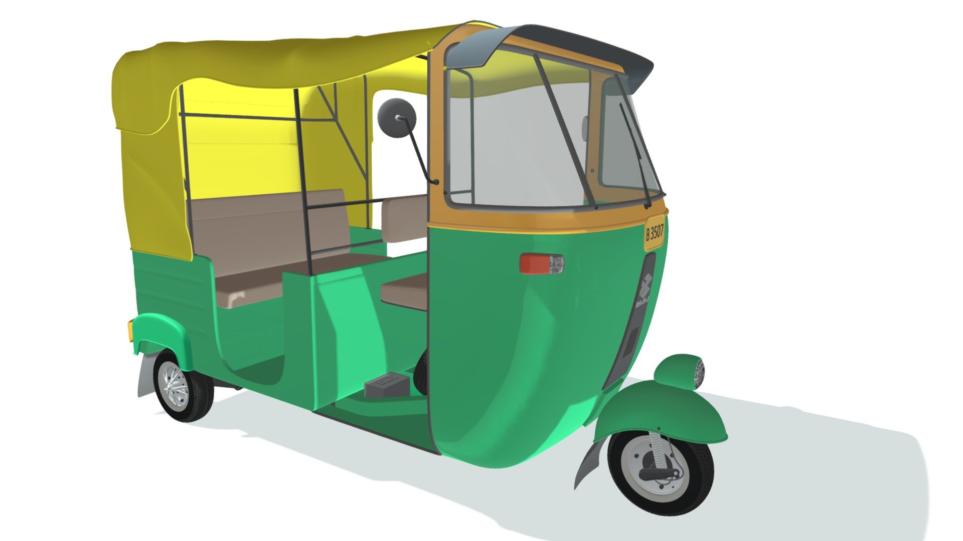 Detailed 3D model of Bajaj auto Rickshaw 3d model