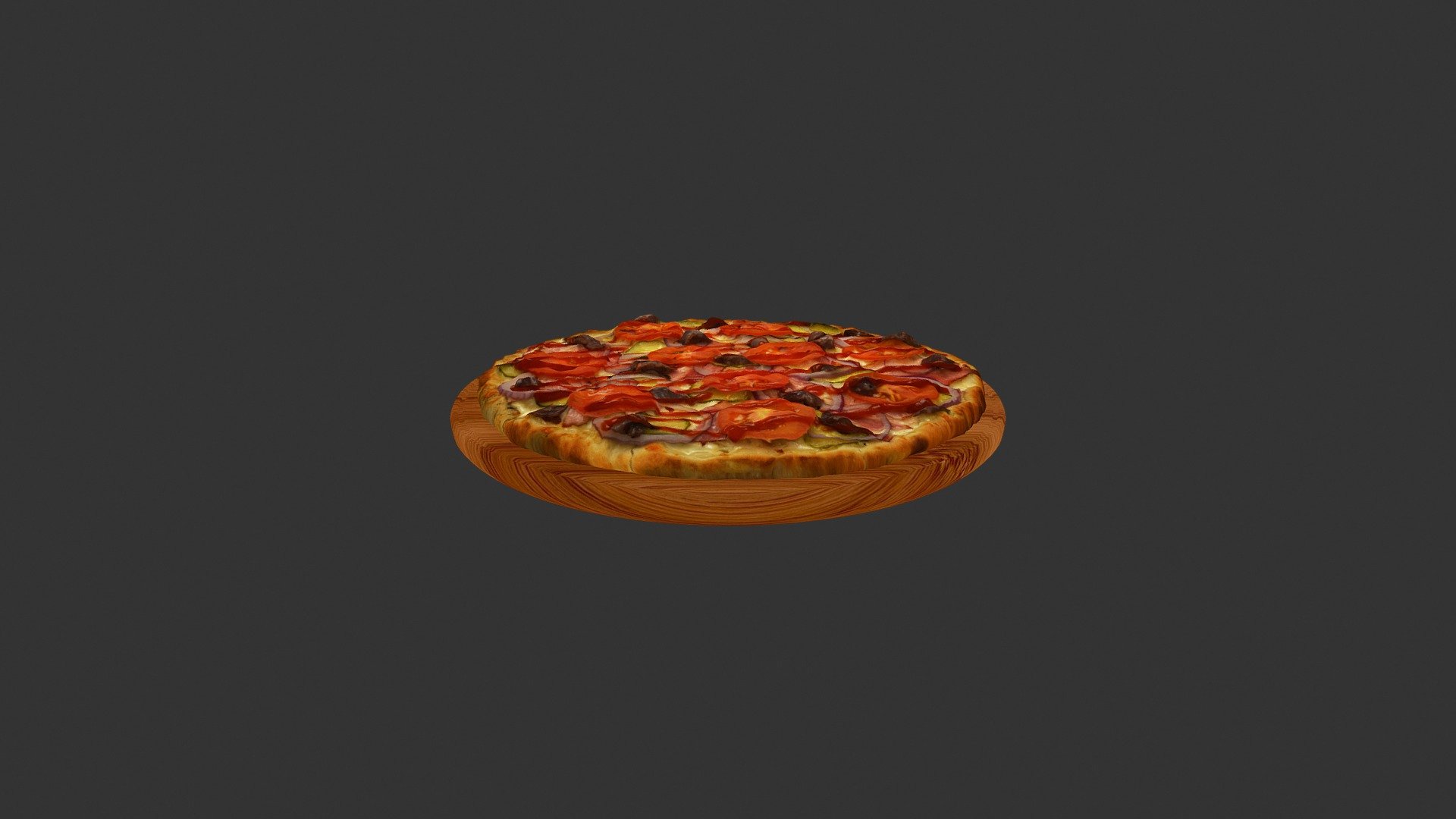 Піца Корно Россо (Tomato_onion_cucumber_pizza) - 3D model by alex.alexandrov.a 3d model