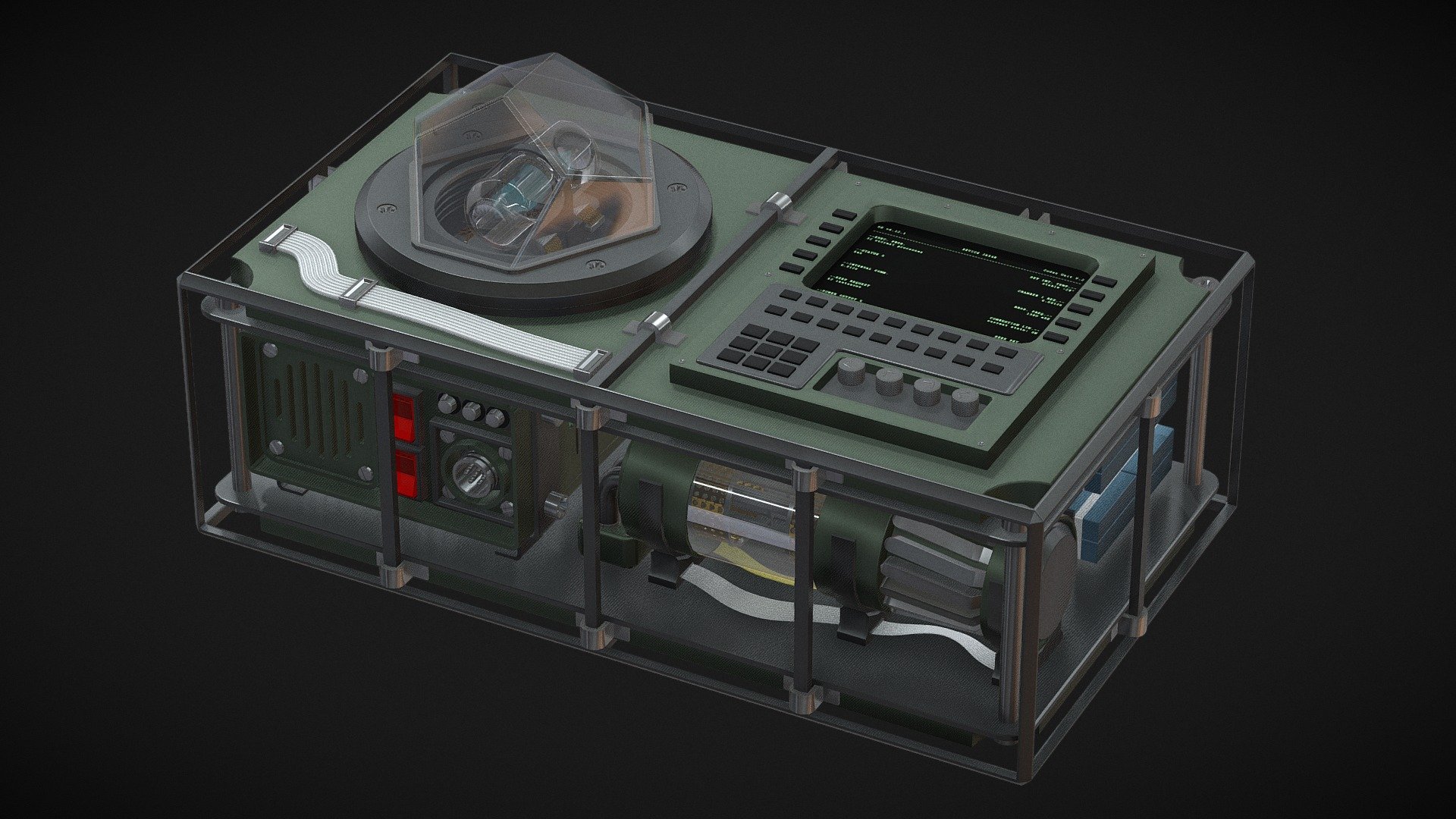 I wanted to challenge myself in making an overly complex model and this device is what I came up with. No one knows what it does but hey, at least it looks cool! - The Device (WIP) - 3D model by vabart 3d model