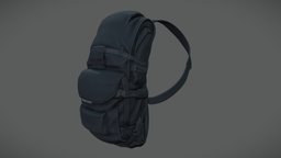 Black Backpack school, steampunk, camping, bag, gray, backpack, realistic, real, cool, pbr, low, poly, female, male, black, navy