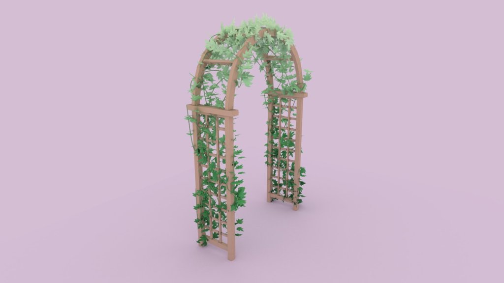 A garden arch covered with vine - Arch and Vine - 3D model by ragekit 3d model