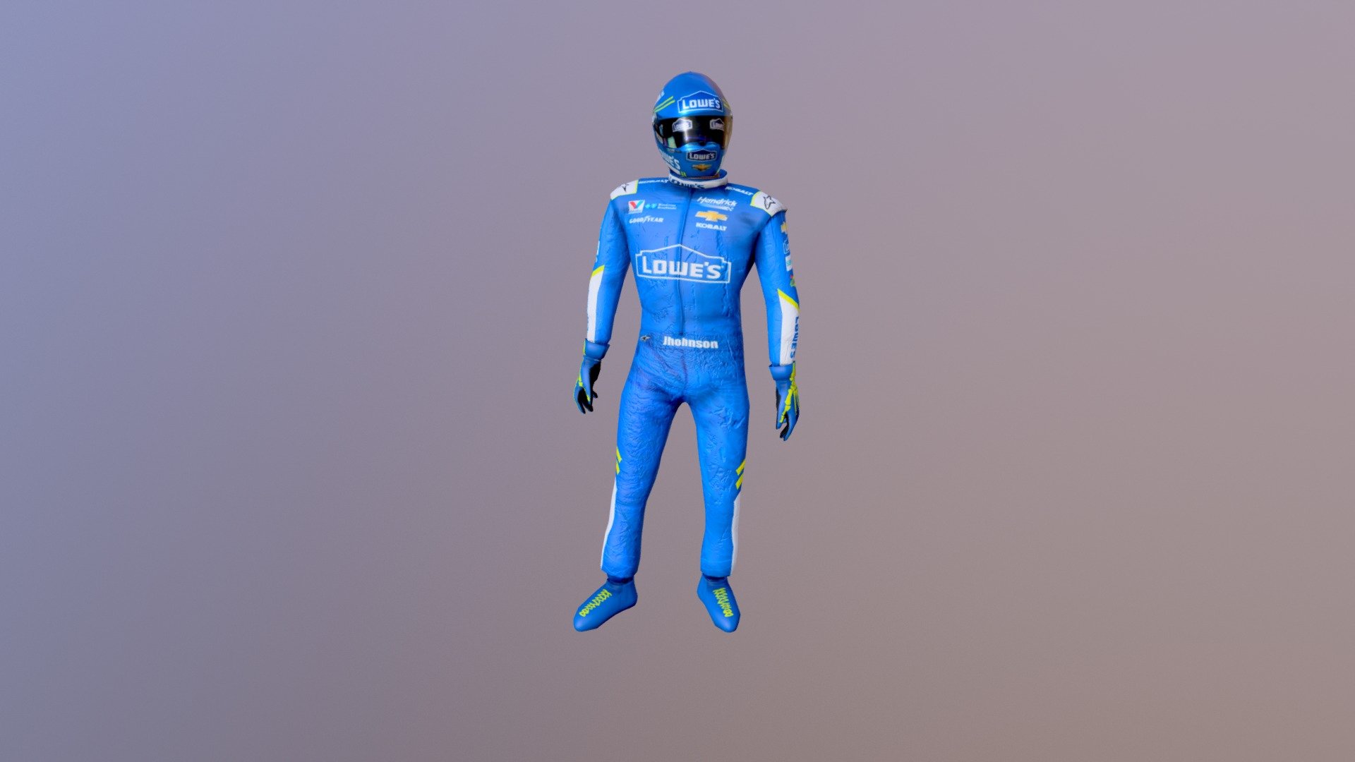 Helmet Jimmie Johnsone NASCAR 2017 season - Jimmie Johnson - 3D model by SweetKaos 3d model
