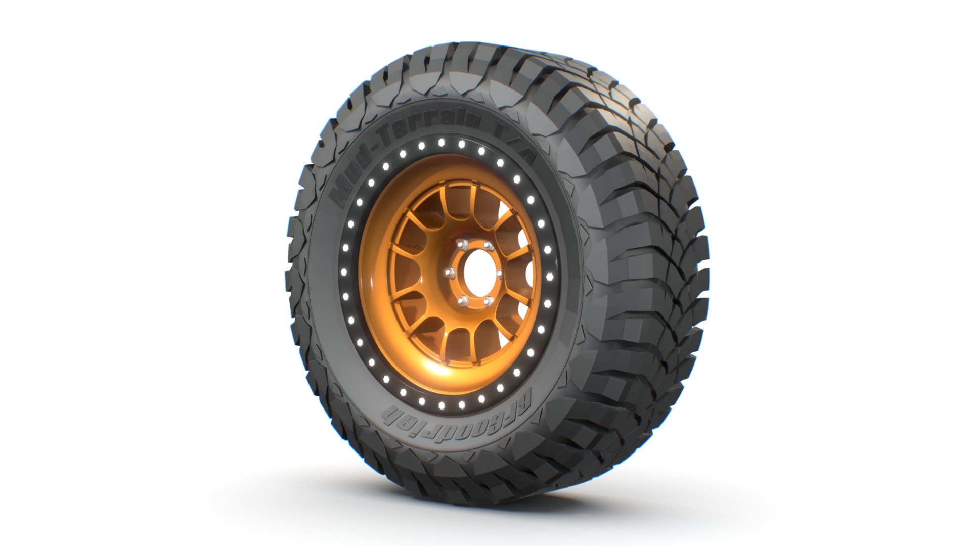 Offroad SUV wheel with BFGoodrich Mud-terrain Tire


Model with Blender 3.2
Cycles Render Engine used
Also usable with EEVEE render Engine
PBR Materials
No Textures
Can easily Edit the Materials
Clean Model

Suitable for


Any kind of SUVs with 6 studs

Just Download and use&hellip;

Thank You 3d model
