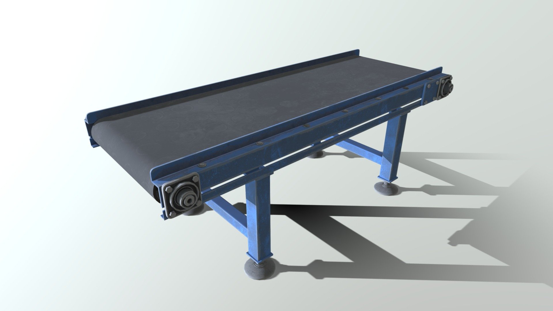 Straight conveyor belt The parts of which it is composed are separated for easy configuration in games 3d model