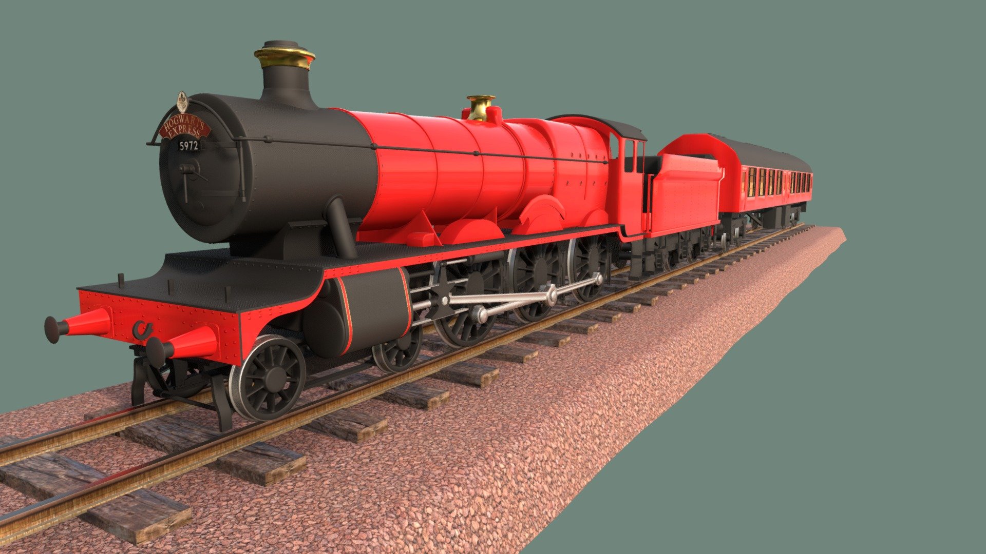 A high polly model of locomotive Olton Hall 4900 aka Hogwarts Express.

On model are used mainly materials and few textures 3d model