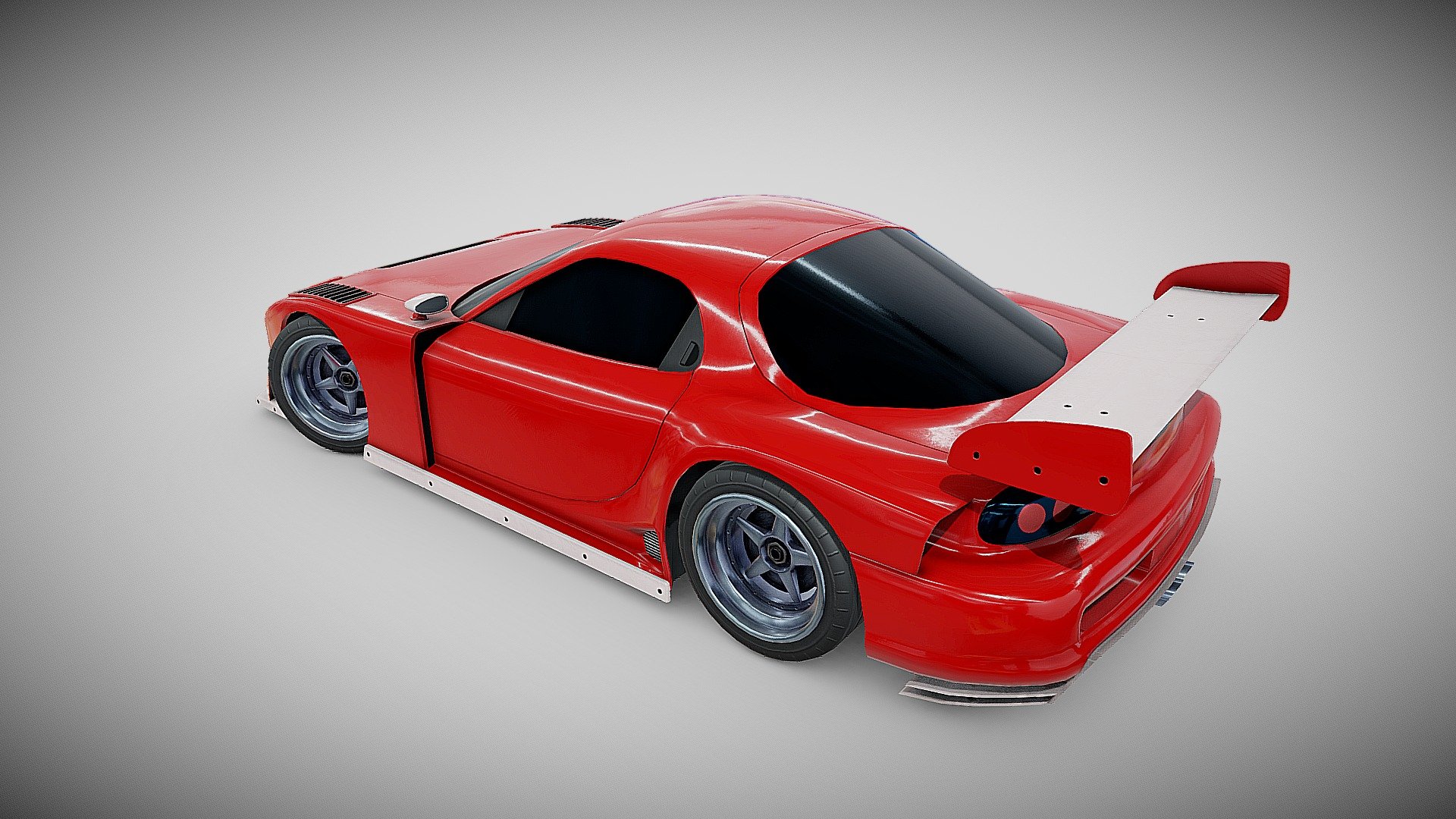 Best for background scene and mobile projects. Interior not included. Separate parts : wheels, car body. Model scale Unity engine. The model has several color options in the additional RAR file 3d model